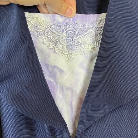 Vintage Union Label Betsey’s Things Medium Navy & Gold Belted Jumpsuit - Picture 8 of 14